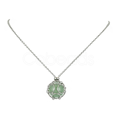 Tarnish Resistant 304 Stainless Steel Cable Chains Macrame Pouch Empty Stone Holder for Pendant Necklaces Making NJEW-TA00083-01-1