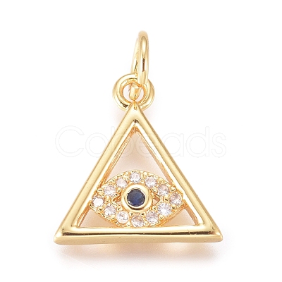 Brass Micro Pave Cubic Zirconia Pendants KK-D156-02G-1
