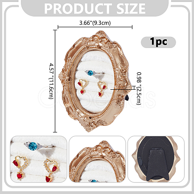 Goldenrod Photo Frame Resin Finger Ring Organizer Holder with Velvet Mat RDIS-WH0016-22-1