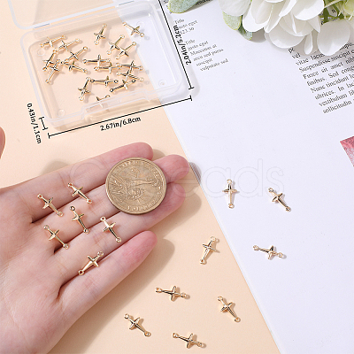 40Pcs Brass Connector Charms KK-BBC0010-15G-1