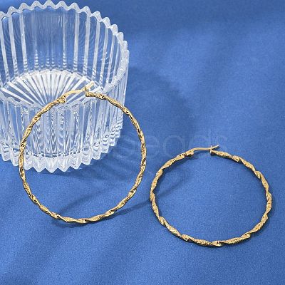 201 Stainless Steel Hoop Earrings EJEW-Q026-16G-D-1