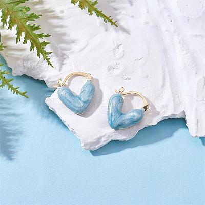 Enamel Heart Hoop Earrings JE1108C-1