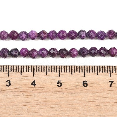 Heated Natural Sugilite Beads Strands G-B193-B04-4mm-1