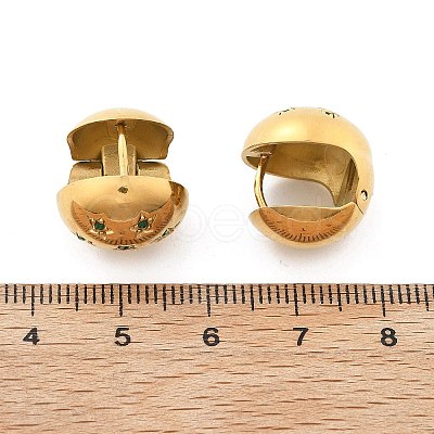 304 Stainless Steel Rhinestone Hoop Earrings EJEW-M041-01G-02-1