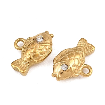 304 Stainless Steel with Crystal Rhinestone Charms RB-CBABFDA-11D-G-1