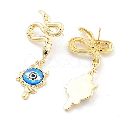 Rack Plating Eye Brass Stud Earrings EJEW-C108-07G-04-1