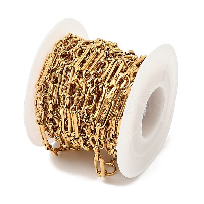 304 Stainless Steel Oval with Ring Link Chains CHS-F022-10G-1