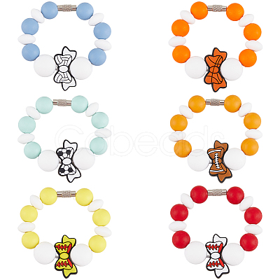 6Pcs Silicone Wine Glass Charms HJEW-SC00131-1