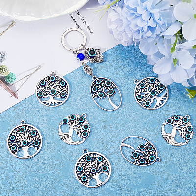 16Pcs 4 Styles Tibetan Style Alloy Pendants FIND-SC0009-14-1