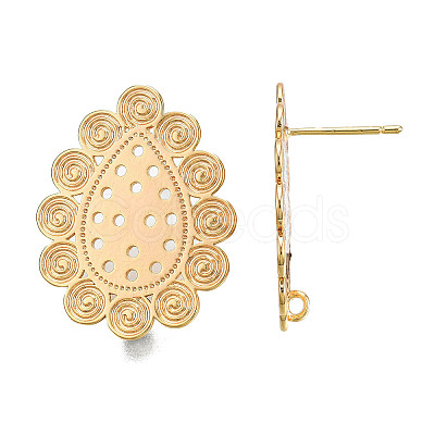 Brass Stud Earring Findings KK-N232-336LG-1