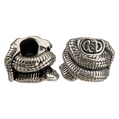 2Pcs Brass European Beads KK-FH0008-13AS-1