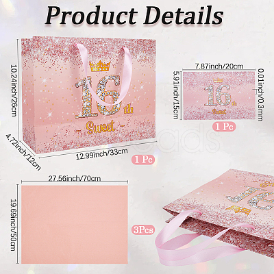 Sixteenth Birthday Paper Tote Bags with Handles CARB-SP0001-02-1