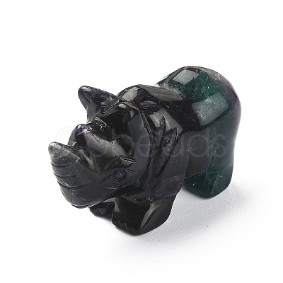 Natural Fluorite Carved Healing Rhinoceros Figurines DJEW-M008-02A-1