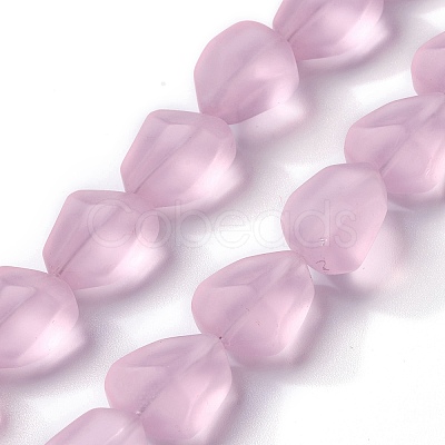 Transparent Frosted Glass Beads Strands LS-FGLA-S001-02G-1