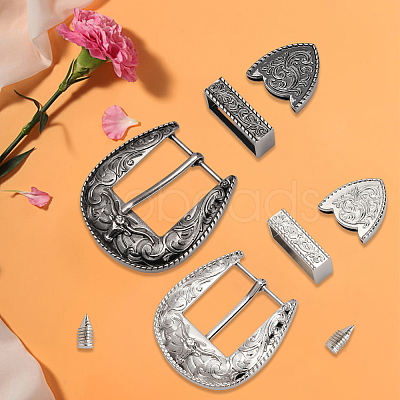 2 Sets 2 Colors Belt Zinc Alloy Buckle Sets FIND-CY0001-30-1