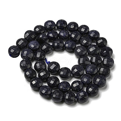 Synthetic Blue Goldstone Beads Strands G-K351-A01-02-1