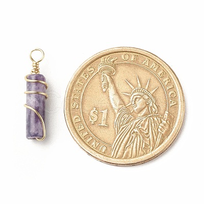 Natural Lepidolite Pendants PALLOY-JF01453-09-1