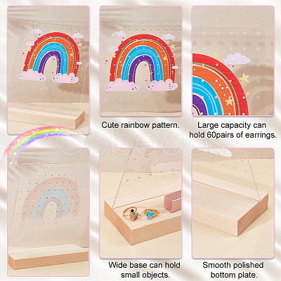 Transparent Acrylic Slant Back Earring Display Stands EDIS-WH0035-20B-02-1