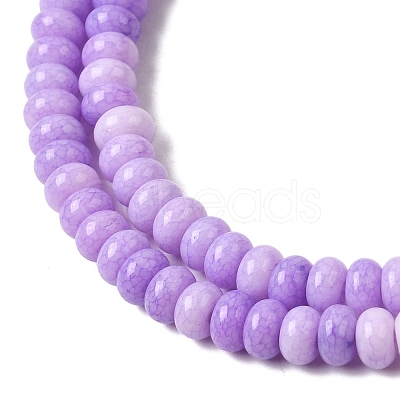 Cracked Opaque Glass Beads Strand GLAA-D306-A08-1