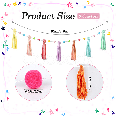 Wool Felt Ball Tassel Garland Banner DIY-WH20011-28A-1