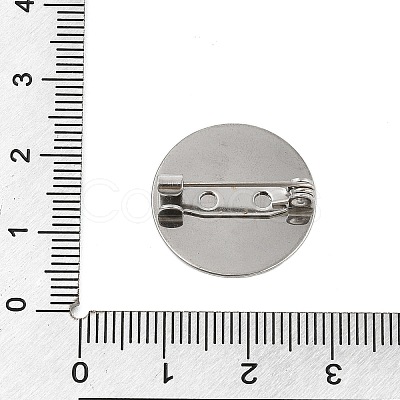 304 Stainless Steel Brooch Cabochon Settings STAS-E547-08I-P-1