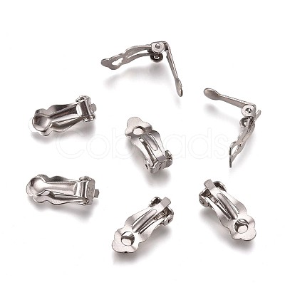 Tarnish Resistant 304 Stainless Steel Clip-On Earrings Findings X-STAS-Q185-01-1