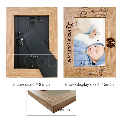 Natural Wood Photo Frames DIY-WH0247-007-1