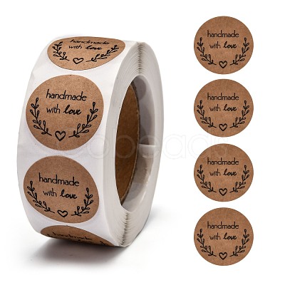 Self-Adhesive Kraft Paper Gift Tag Stickers DIY-G013-A20-1