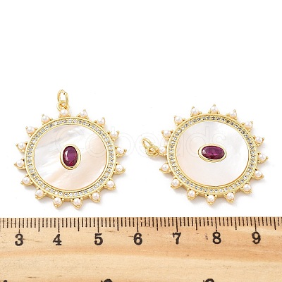 Brass Micro Pave Cubic Zirconia Pendants KK-Z098-23G-1