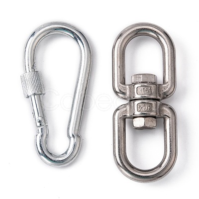 AHANDMAKER 1Pcs 304 Stainless Steel Double Eye Swivel Clasps STAS-GA0001-08-1