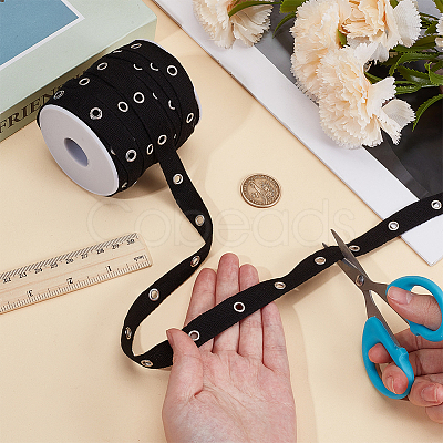 20 Yardcs Cotton Ribbon with Stainless Steel Eyelets OCOR-BC0009-65B-01-1