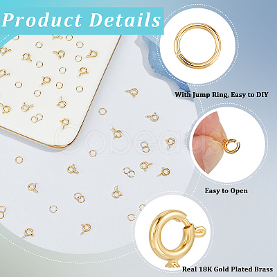 Brass Spring Ring Clasps KK-BBC0025-62-1