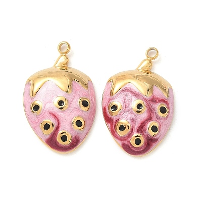 304 Stainless Steel Enamel Pendants STAS-H483-40B-G-1