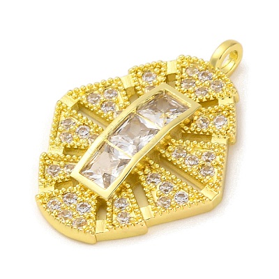 Brass Pendants with Cubic Zirconia KK-D536-10G-1