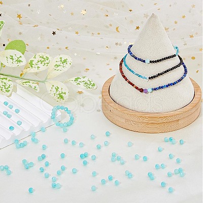 DIY Natural Amazonite Round Beaded Stretch Bracelet Making Kit G-FI0001-13-1