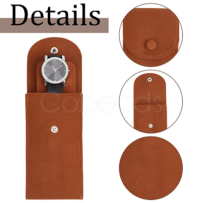 8Pcs 4 Styles Plush Cloth Watch Storage Bags with Snap Button TP-DR0001-06-1