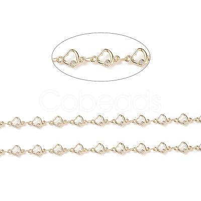 Brass Heart Link Chains CHC-P009-01G-1