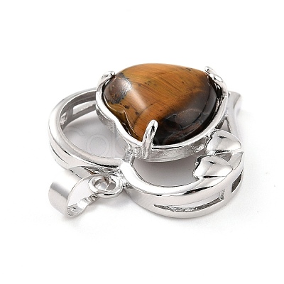Natural Tiger Eye Pendants G-C236-01C-P-RS-1