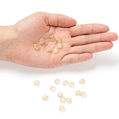 Spray Painted Transparent Glass Beads GLAA-FS0001-01B-1