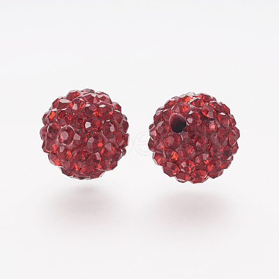 Polymer Clay Rhinestone Beads X-RB-K050-8mm-C22-1