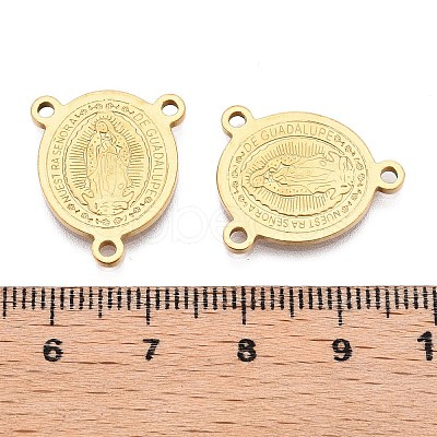 Ion Plating(IP) 201 Stainless Steel Rosary Center Connector Charms X-STAS-T064-47G-1