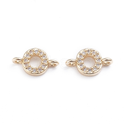 Brass Micro Pave Cubic Zirconia Letter Links ZIRC-I042-16G-O-1