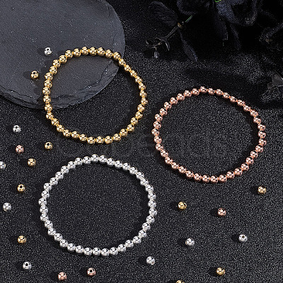300Pcs 3 Colors Rack Plating Brass Beads KK-ME0002-73-1