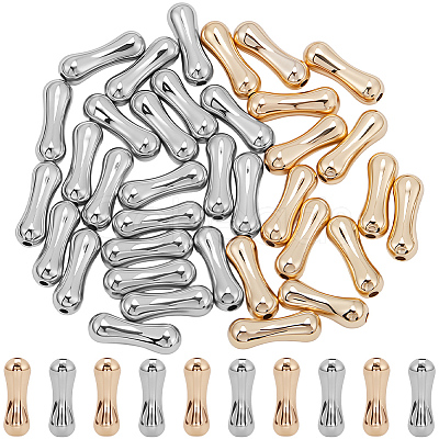 60Pcs 2 Colors Brass Beads KK-BBC0019-65-1