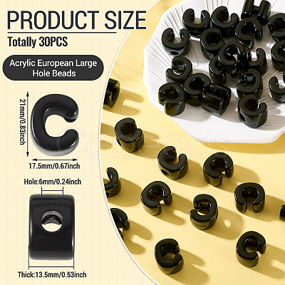 Acrylic European Beads OACR-TAC0013-14C-1