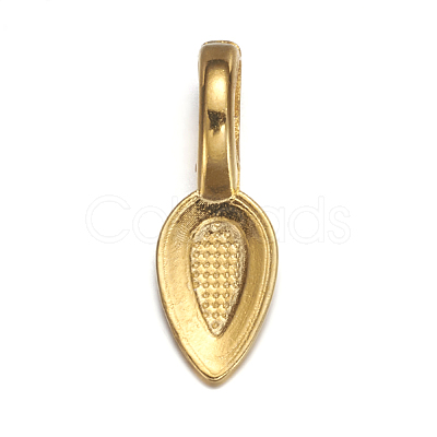 Tibetan Style Alloy Glue-on Flat Pad Bails X-TIBEP-AB3348Y-G-1