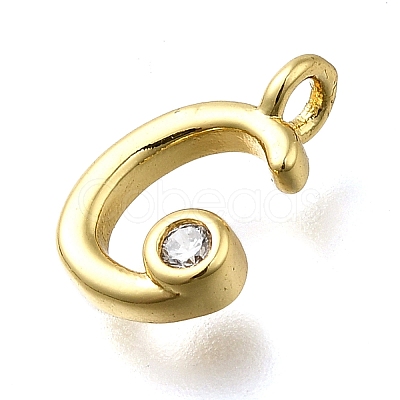 Brass Micro Pave Cubic Zirconia Pendants KK-B132-12G-C-1