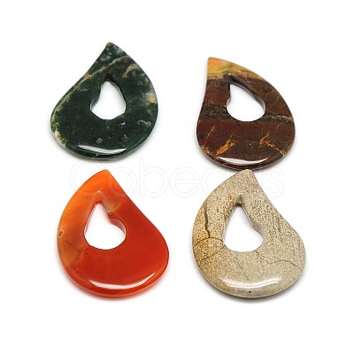 Mixed Gemstone Teardrop Pendants G-L260-05-1