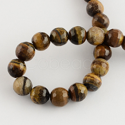 Natural Tiger Eye Round Bead Strands G-R203-10mm-1