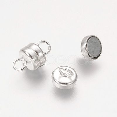Column Brass Magnetic Clasps with Loops LS-KK-M064-S-NR-1